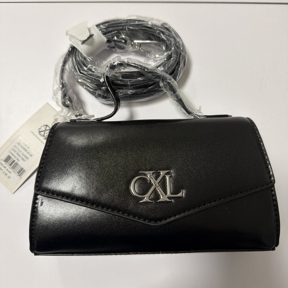 NEW CXL Christian Lacroix Crossbody Bag Womens black Laine Matte Patent MSRP $88